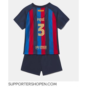 Barcelona Gerard Pique #3 Hemmatröja Barn 2022-23 Kortärmad (+ korta byxor)